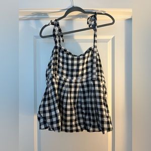 Old Navy gingham tie sleeve babydoll top